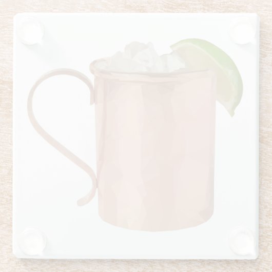 モスクワのラバのカクテルのコースターのバーの装飾のウォッカの芸術 ガラスコースター (裏面)