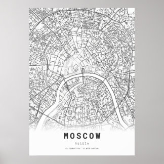 モスクワの地図 ポスター
