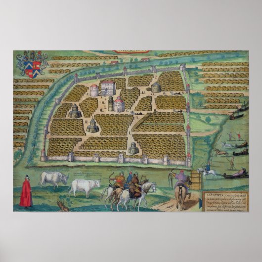 モスクワの地図 ポスター (正面)