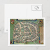 モスクワの地図、 'Civitates Orbis Terrarum'より ポストカード (正面/裏面)