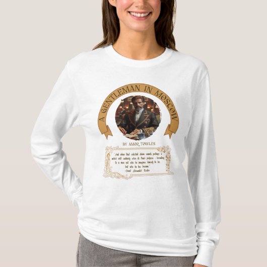 モスクワの貴族 引用文 書籍好き Tシャツ (正面)