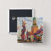 モスクワクレムリン1917年のイースター市場 缶バッジ (正面&裏面)