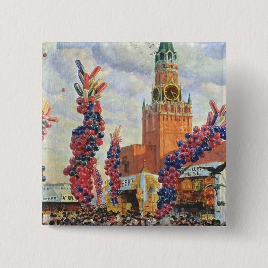 モスクワクレムリン1917年のイースター市場 缶バッジ (正面)