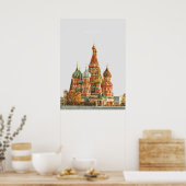 モスクワトラベルイラストレーションアートワーク ポスター (キッチン)