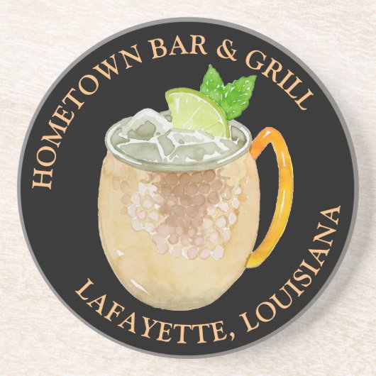 モスクワミュレカクテルパーソナライズされた コースター (正面)