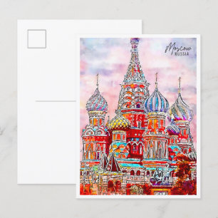 モスクワロシアのヴィンテージ旅行水の色 ポストカード