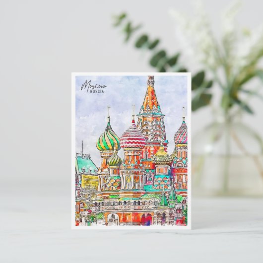 モスクワロシアのヴィンテージ旅行水の色 ポストカード (スタンド正面)