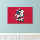 モスクワロシアの国旗（首都） キャンバスプリント (インサイチュ (ウッドフロア))