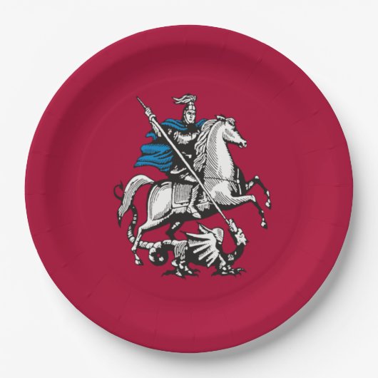 モスクワロシアの国旗（首都） ペーパープレート (正面)