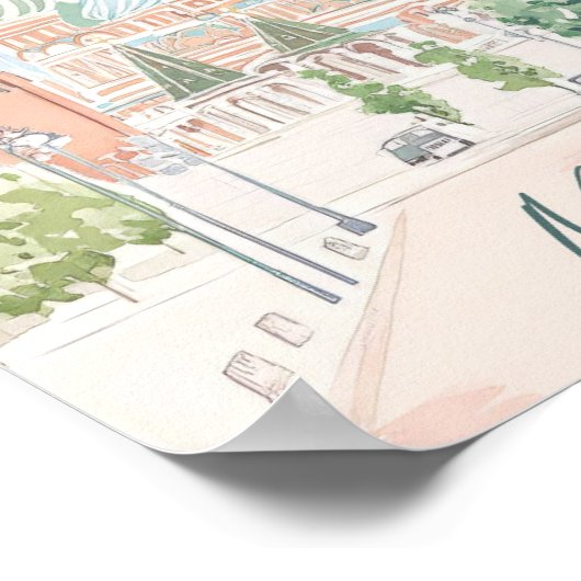 モスクワロシアゴーアシュ絵を描イラストレーション旅行 ポスター (角)