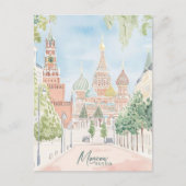 モスクワロシアゴーアシュ絵を描イラストレーション旅行 ポストカード (正面)