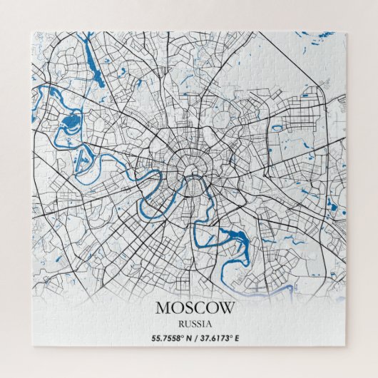 モスクワロシアシティマップトラベルシンプル ジグソーパズル (縦)