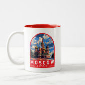 モスクワロシア旅行芸術ヴィンテージ ツートーンマグカップ (左)