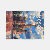 モスクワロシア旅行芸術ヴィンテージ フリースブランケット (正面(横))