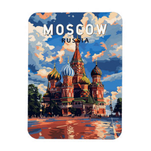 モスクワロシア旅行芸術ヴィンテージ マグネット