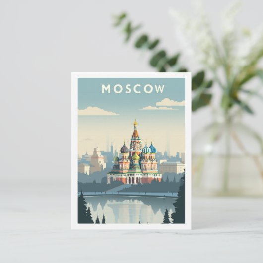 モスクワロシア有名ヴィンテージ旅行地 ポストカード (スタンド正面)