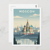 モスクワロシア有名ヴィンテージ旅行地 ポストカード (正面/裏面)