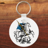 モスクワ市旗ロシア国旗のシンボル聖ジョージ キーホルダー (正面)