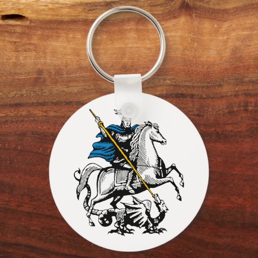 モスクワ市旗ロシア国旗のシンボル聖ジョージ キーホルダー (正面)