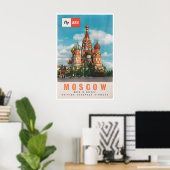 モスクワ旅行ポスター ロシアアート ビンテージ プリント (ホームオフィス)