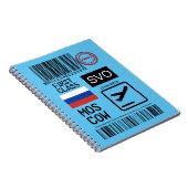 モスクワ空港旅行ラベル ノートブック (右側)