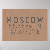 モスクワ緯度経度 ポスター (正面)