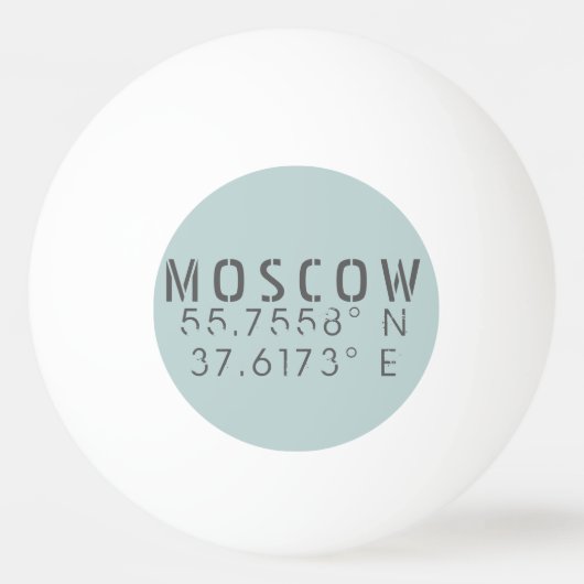モスクワ緯度経度 卓球ボール (裏面)