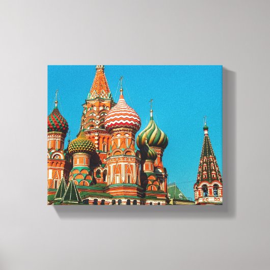 モスクワ赤方聖バジルのロシア建築 キャンバスプリント (正面)