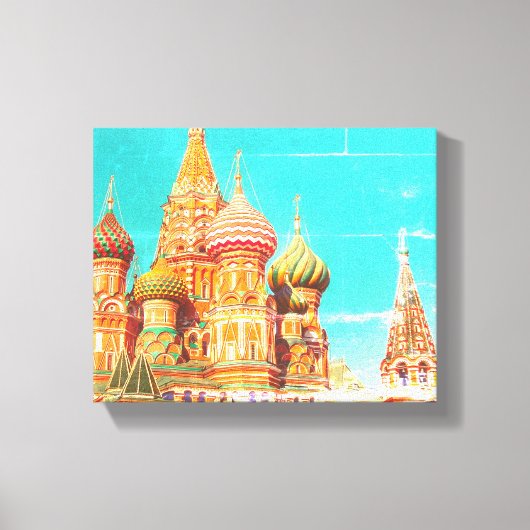 モスクワ赤方聖バジルのロシア建築 キャンバスプリント (正面)
