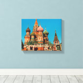 モスクワ赤方聖バジルのロシア建築 キャンバスプリント (インサイチュ (ウッドフロア))