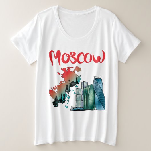 モスクワ プラスサイズTシャツ (デザイン正面)