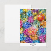 モスクワ・ロシアの地図 サンキューカード (正面/裏面)