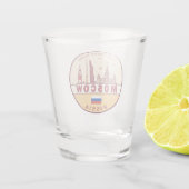 モスクワ・ロシア市スカイラインのエンブレム ショットグラス (裏面)
