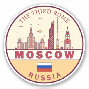 モスクワ・ロシア市スカイラインのエンブレム シール