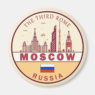 モスクワ・ロシア市スカイラインのエンブレム マグネット