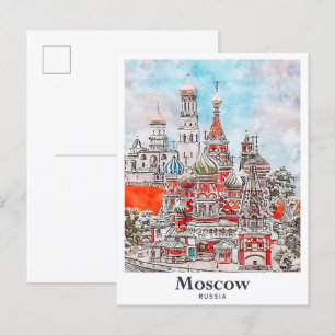 モスクワ・ロシア建築水彩画 ポストカード