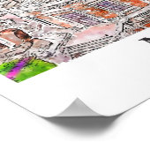 モスクワ・ロシア旅行水の色のスケッチ手描き ポスター (角)