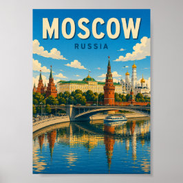 モスクワ ロシア クレムリン 赤の広場 都市風景 ポスター