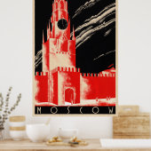 モスクワ・ロシア・ヴィンテージ旅行ポスター復元 ポスター (キッチン)