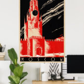 モスクワ・ロシア・ヴィンテージ旅行ポスター復元 ポスター (ホームオフィス)