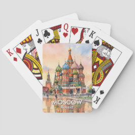 モスクワ ロシア 大聖堂 水彩画 旅行 トランプ