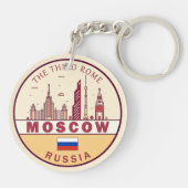 モスクワ ロシア 市街地 スカイライン エンブレム キーホルダー (裏面)
