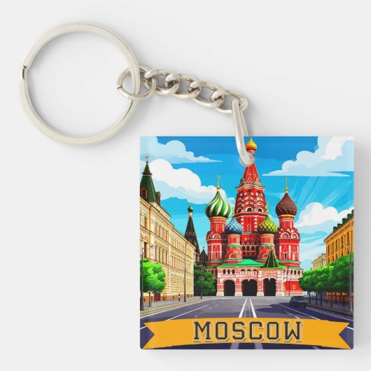 🧲 モスクワ ロシア 思い出 キーホルダー (正面)