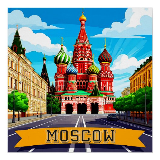 🧲 モスクワ ロシア 思い出 ポスター (正面)