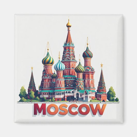 🧲 モスクワ ロシア 旅行の思い出 🇷🇺 マグネット (正面)
