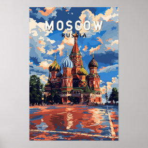 モスクワ ロシア 旅行 アート ヴィンテージ ポスター