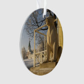 モスクワ。冬。ライオンの彫刻 オーナメント (正面)