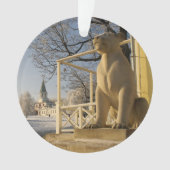 モスクワ。冬。ライオンの彫刻 オーナメント (正面)