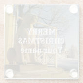 モスクワ。冬。ライオンの彫刻 ガラスコースター (裏面)