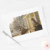 モスクワ。冬。ライオンの彫刻。 長方形シール (封筒)